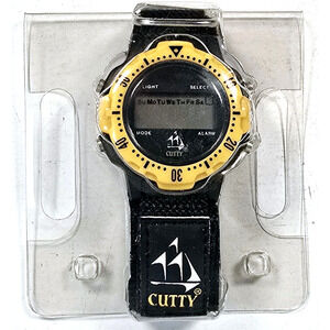 Cutty Sark Digital Watch Black And Yellow With Sailboat Logo, New
